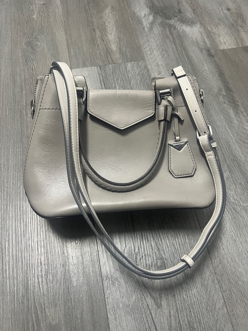 Michael Kors Women's Gray Leather Top-Handle Crossbody Bag